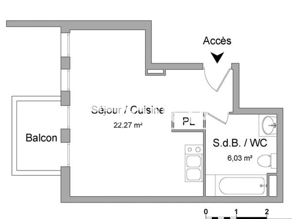 Location Studio 28.3 m² - La Madeleine 59110