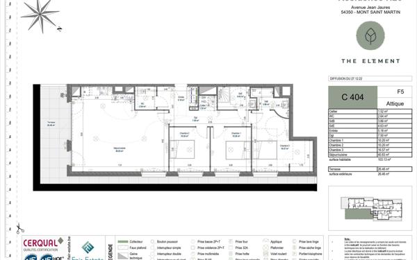 Appartement à vendre    4 pièces • 103,13 m2 Mont-Saint-Martin