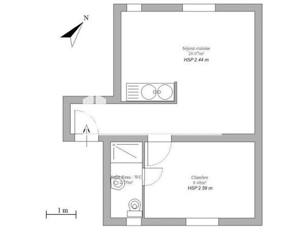 Location Appartement 2 pièces 32.3 m² - 10 RUE EBELMEN Paris 75012