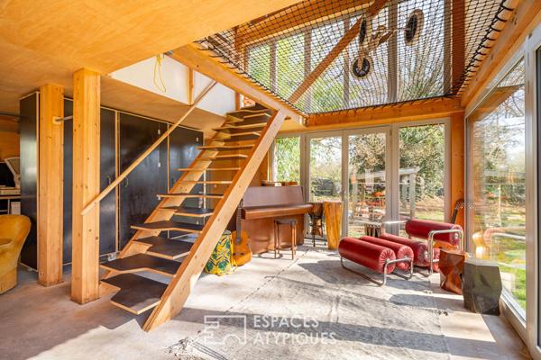 Maison d’architecte éco-conçue et son atelier indépendant à deux pas du centre-bourg