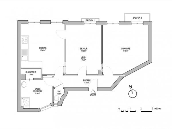 Location Appartement 2 pièces 67.11 m² - 10 RUE DE MOLSHEIM Strasbourg 67000
