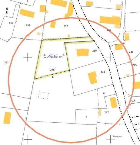 Terrain à bâtir de 1616 m², non viabilisé, La Bazoque