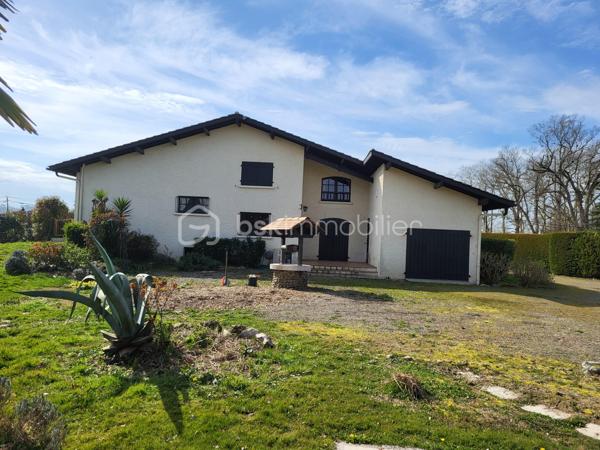 Magnifique maison individuelle avec sa piscine enterrée, située à 2 minutes du centre ville d'Aire-sur-L'Adour et de ses commodités.

Cette construction de maçonnerie traditionnelle aux jolies poutres apparentes de 162 m² environ avec un étage se compose :
Au rez-de-chaussée d'une entrée/couloir qui dessert un grand salon/séjour de + de 46 m² avec sa cheminée, une cuisine équipée, trois chambres avec placards, salle de bain, salle d'eau et un WC indépendant. 
Garage attenant, local technique avec un autre WC ainsi que 2 terrasses de 13 et 27 m² sont disponibles.
À l'étage, vous avez une mezzanine aménagée en bureau et mini salon ainsi qu'une quatrième chambre. Combles aménageables

La piscine au sel enterrée de 10 x 5 mètres sans vis à vis orientée au sud est parfaite pour se détendre en plein air en famille ou avec des amis, joli terrain plat de 4900 m² non inondable, clos et arboré donnant sur la campagne.

Coté technique, Bonnes prestations avec une PAC Air/eau de 2021 pour le chauffage central associée à une chaudière fioul (si besoin).
Très bon DPE gratifié d'une lettre D.
Un puits et un abris de jardin sont à disposition
De beaux volumes..idéal grande famille

Océan / montagne à 1 heure 15 min de route, Accès Autoroute A65 à 5 min... (école, collège et lycée)
Affaire à saisir,  à visiter sans tarder

Contacter Frédéric  BSK IMMOBILIER
