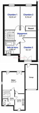 Maison à vendre 4 pièces de 79 m²