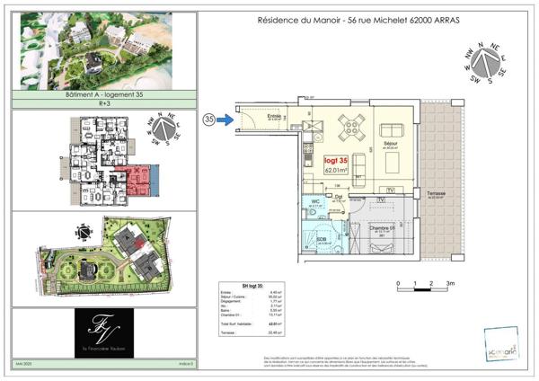 Appartement à vendre 2 pièces 62 m² Arras