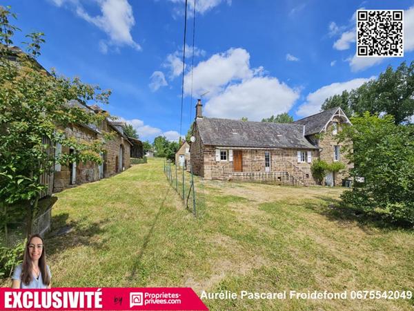 EXCLUSIVITE : Maison en pierre + Grange à 5 min de Brive sur TERRAIN de 8000m² avec PUITS et RUISSEAU