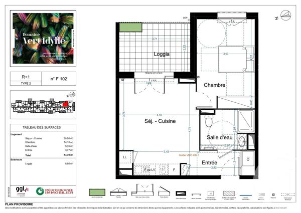 Appartement F2 à vendre  2 pièces - 36,55 m 2   GRUISSAN  - 11