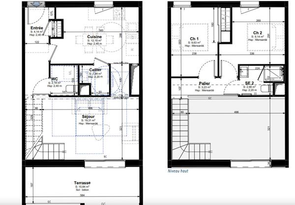 Appartement en duplex aux volumes harmonieux
