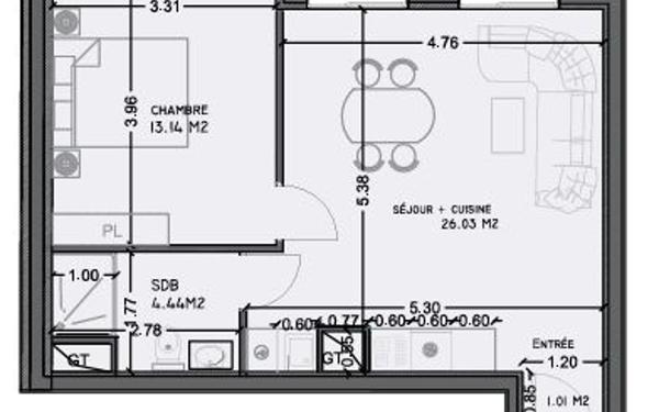 Appartement à vendre    2 pièces • 44,62 m2 Morsang-sur-Orge