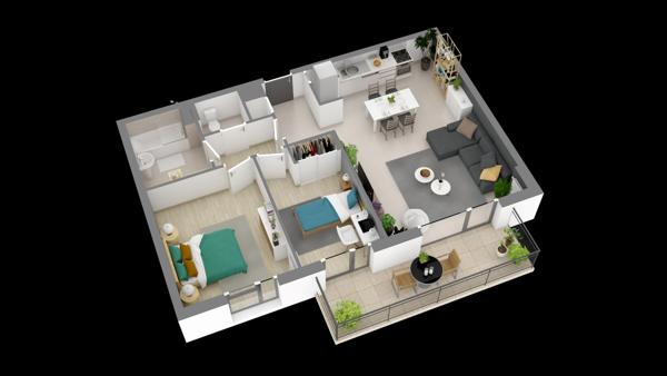Appartement 3 pièces 64m² - Nemours - NEMOURS