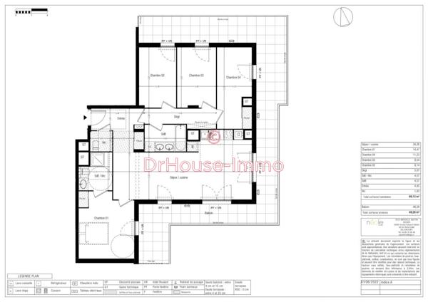 Appartement à vendre 5 pièces de 99 m²