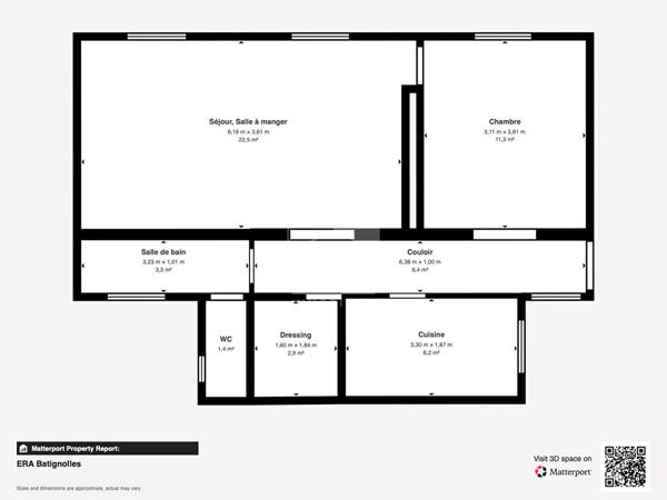 Appartement 3 pièces 55 m2
