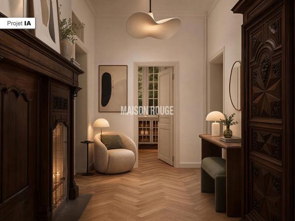 Bel hôtel particulier à vendre, centre-ville de Rennes, 250m² hab, 10 pièces, 8 chbres, garage.
