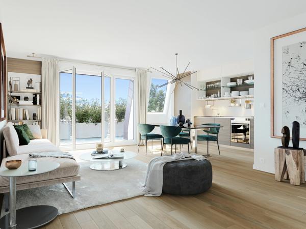 appartement T2 neuf à vendre BEZONS (95), surface habitable 43.62 m2 + terrasse 10.89 m2 + parking s-sol