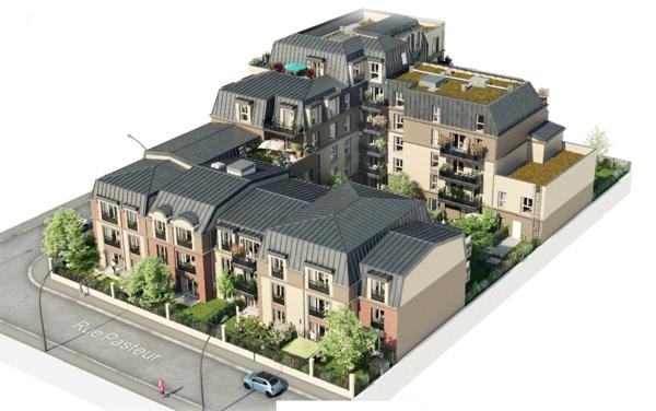 appartement T2 neuf à vendre BEZONS (95), surface habitable 43.62 m2 + terrasse 10.89 m2 + parking s-sol