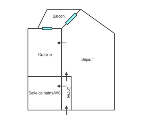 Appartement T1 bis avec balcon et Parking