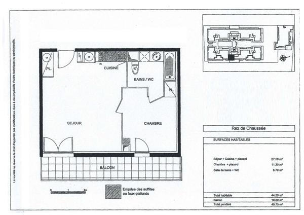 Appartement 2 pièce(s) 44.76m2
