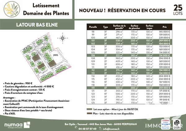 Terrain à vendre 409 m² Latour-Bas-Elne