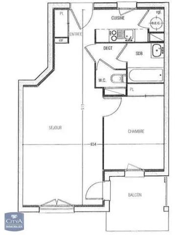 Appartement à louer 2 pièces 47.97m² Caudebec-lès-Elbeuf (76320)