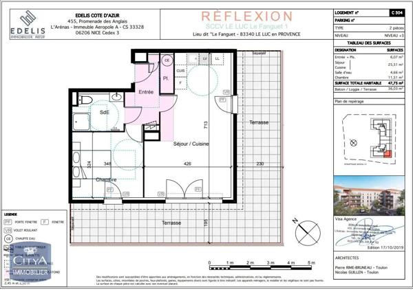 Appartement à louer 2 pièces 47.75m²