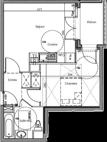 T2 moderne balcon, parking, proche RER / commerces