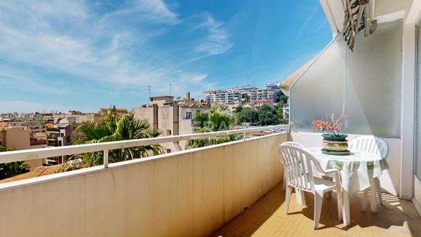NICE - FLEURS : VASTE 2 PIÈCES TRAVERSANT EN DERNIER ÉTAGE AVEC TERRASSE ET VUE DÉGAGÉE