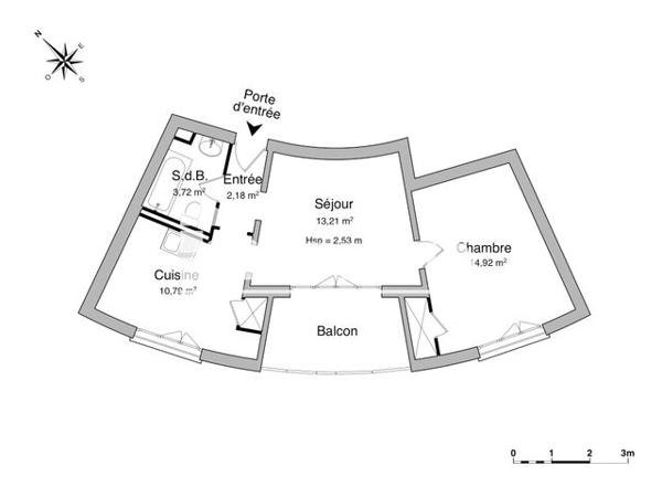 Location Appartement 2 pièces 44.82 m² - RUE PASTEUR-J.MOULIN-MOZART Bourg-les-valence 26500