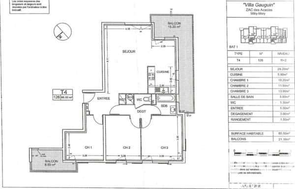 Appartement à vendre 4 pièces 85 m² Mitry-Mory