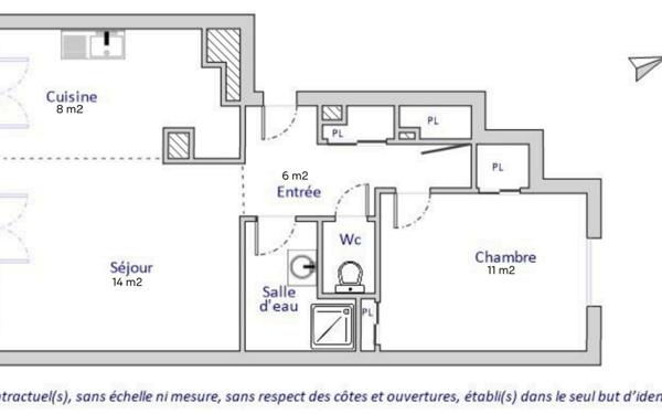 Appartement à vendre    2 pièces • 45 m2 Lyon 7