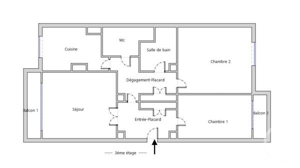 Appartement F3 à vendre  3 pièces - 80,08 m2 PARIS - 75011