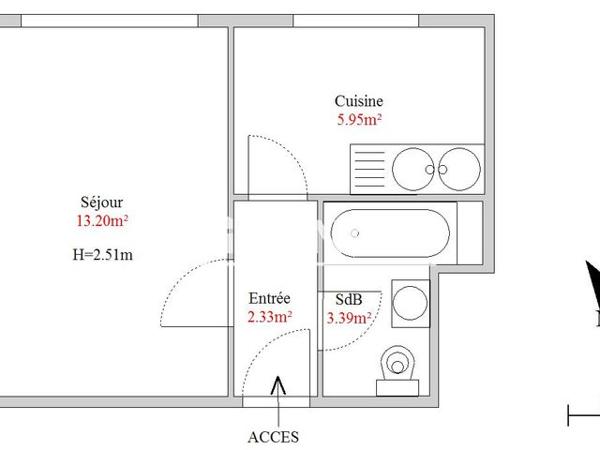 Location Studio 24.87 m² - 18 RUE DE L'OURS Mulhouse 68200