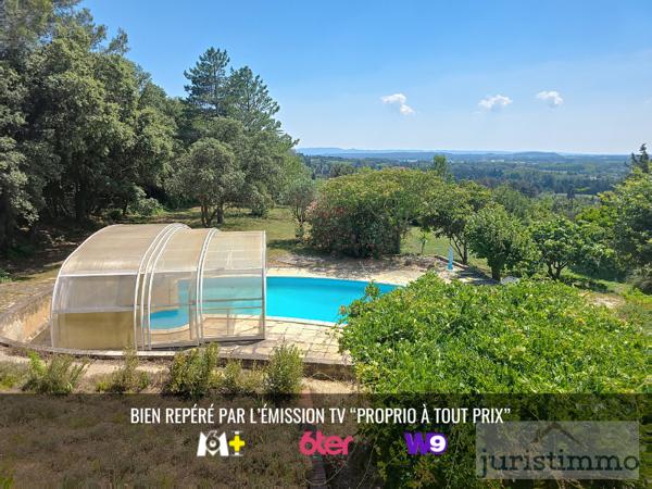 Châteauneuf-de-Gadagne (84470) Vue à couper le souffle ! Propriété en colline avec piscine, dépendances et double habitation possible