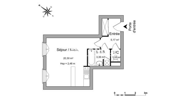 Location Studio 29.91 m² - Rueil-malmaison 92500