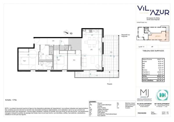 Appartement 4 pièces de 83 m² à Saint-Raphaël (83700)