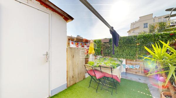 NICE - FLEURS / F. GROSSO : JOLI 2 PIÈCES EN DERNIER ÉTAGE AVEC TERRASSE EXPOSÉE SUD