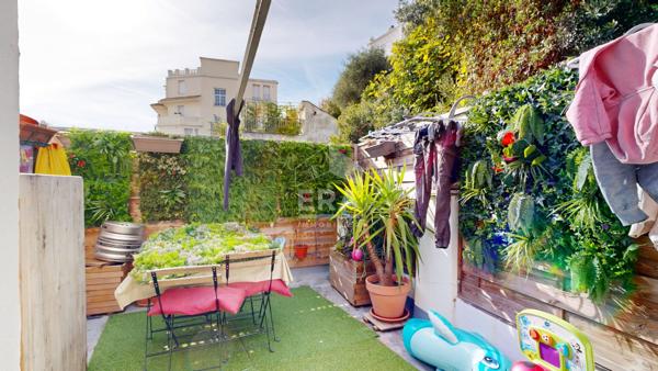 NICE - FLEURS / F. GROSSO : JOLI 2 PIÈCES EN DERNIER ÉTAGE AVEC TERRASSE EXPOSÉE SUD