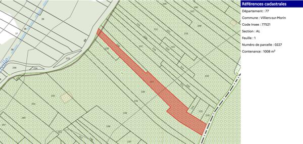 Villiers-sur-Morin (77580) Terrain non constructible