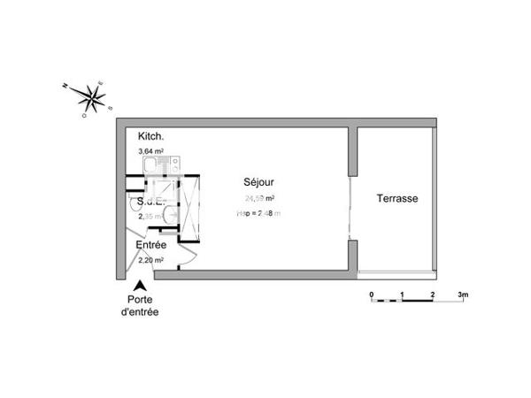 Location Studio 32.78 m² - 37/39 RUE BORDE Marseille 13008