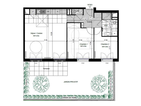 Appartement 3 pièces de 68.13 m² - Saint-Germain-en-Laye