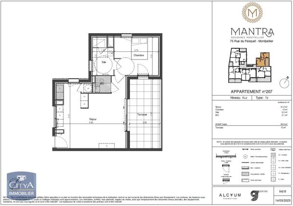 Appartement à louer 2 pièces 50.6m² Montpellier (34080)