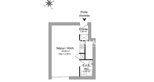 Location Studio 25.77 m² - Pessac 33600