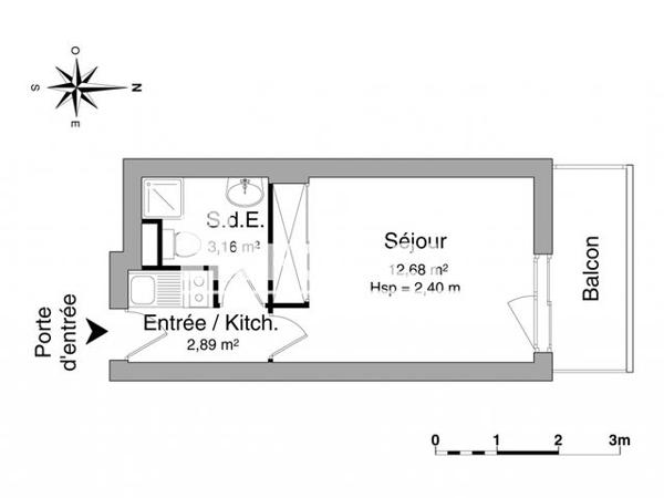 Location Studio 18.73 m² - 22 ESPACE MEDITERRANEE Perpignan 66000