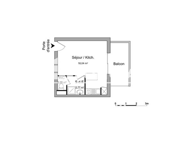 Location Studio meublé 21.8 m² - 57 AVENUE JEAN MONNET La Rochelle 17000