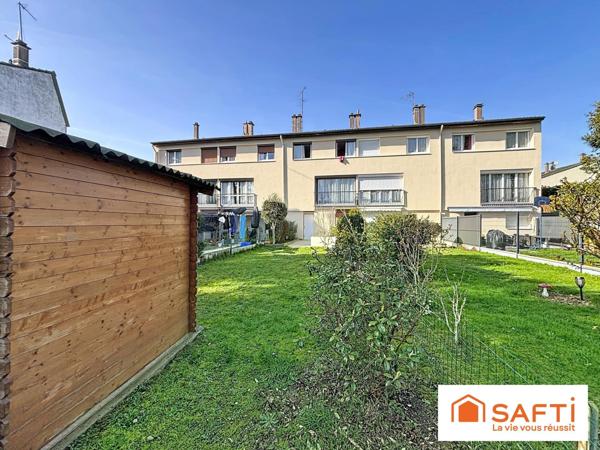 Maison familialed e 92 m2, 4 chambres, jardin et garage de 20 m2