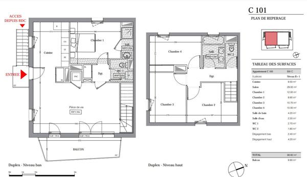 Appartement de type 5 DUPLEX à vendre sur ANGERS - Les Hauts de St Aubin