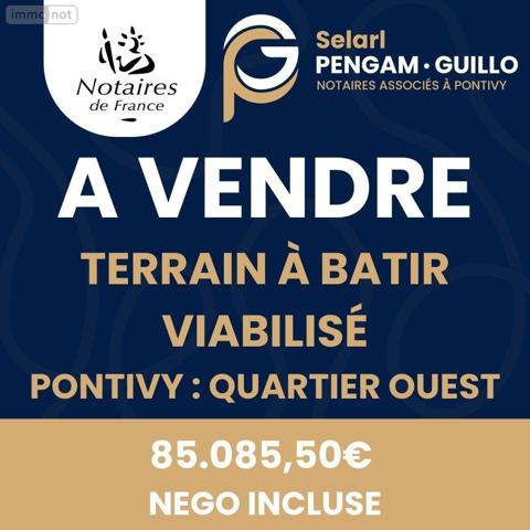 Terrain à Batir à vendre à Pontivy dans le Morbihan (56300), ref : 56062-2303