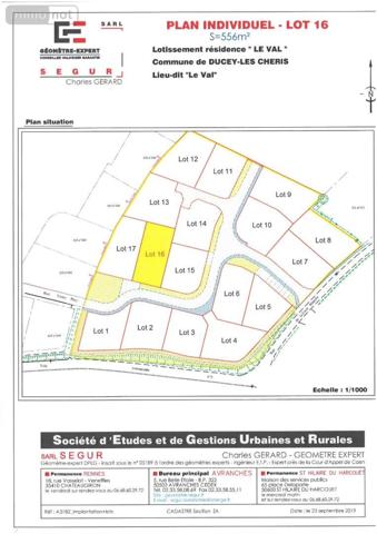Terrain à Batir à vendre à Ducey-les-Chéris dans la Manche (50220), ref : TA588
