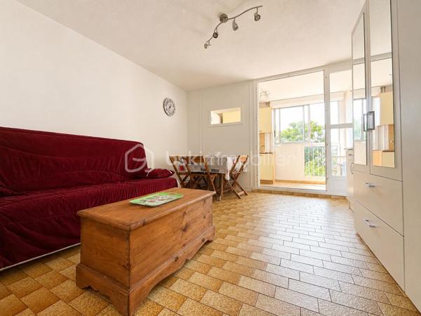 À 5 minutes de la plage Richelieu, découvrez ce studio cabine de 20,43 m² Carrez, prolongé par une loggia fermée de 6,45 m², soit 26,88 m² de surface totale.

Situé dans une résidence en copropriété,  sécurisée avec portail électrique, il est vendu entièrement meublé et comprend :

Entrée cabine avec 2 couchages (lit superposé)
Séjour avec canapé convertible (2 couchages)
Cuisine équipée
Armoire de rangement
Salle d'eau avec douche, meuble vasque et WC
Plaque de cuisson et chauffe-eau électriques récents
Les + :

✅ Place de parking privative avec stop car (rare au Cap d'Agde)
✅ Faibles charges de copropriété
✅ Idéal résidence secondaire ou investissement locatif

À visiter rapidement !