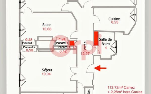 Appartement à vendre    5 pièces • 113,72 m2 Lyon 2