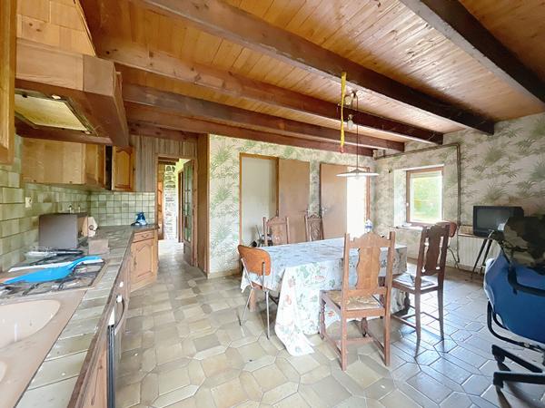 Maison en pierre avec dépendance et grand terrain constructible